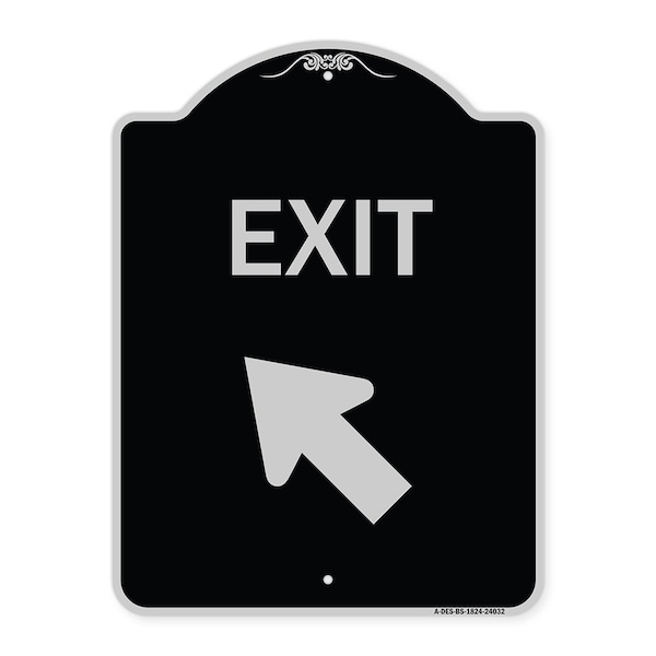 Exit Exit with Left Arrow Heavy-Gauge Aluminum Architectural Sign, 24" H, 18" L, BS-1824-24032
